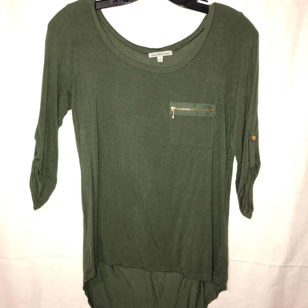 High Low Army Green Top💚